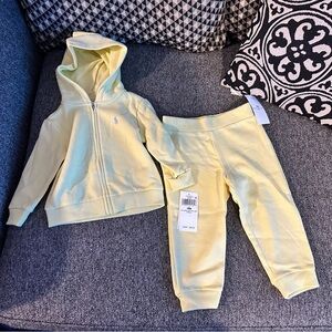 Ralph Lauren Baby Boy Fleece Full-zip hoodie and pant set Size 18 months.
